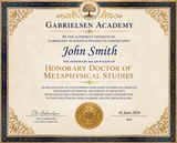 Certificate of Honorary Doctoral Recognition