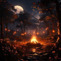 Forest Bon Fire - Art Image (Professional License)